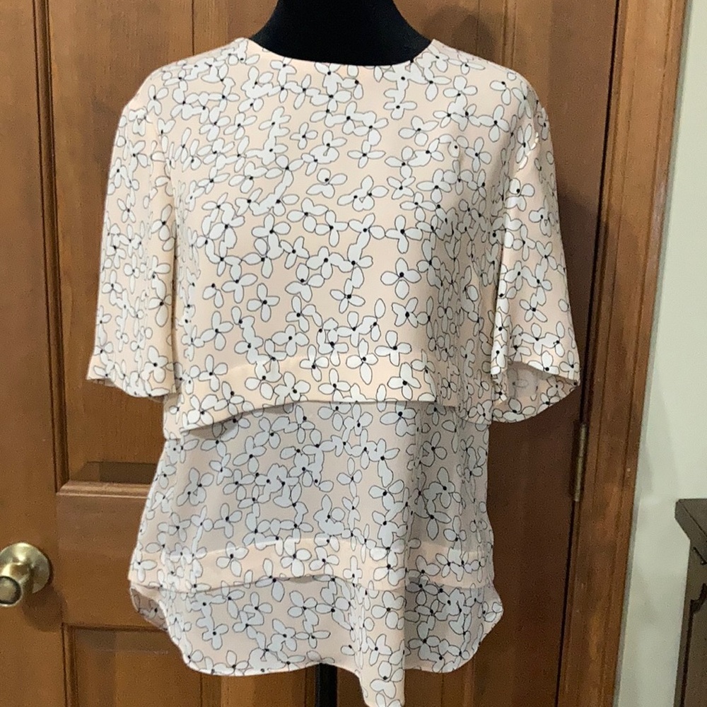 ALC Pink floral silk top size 10